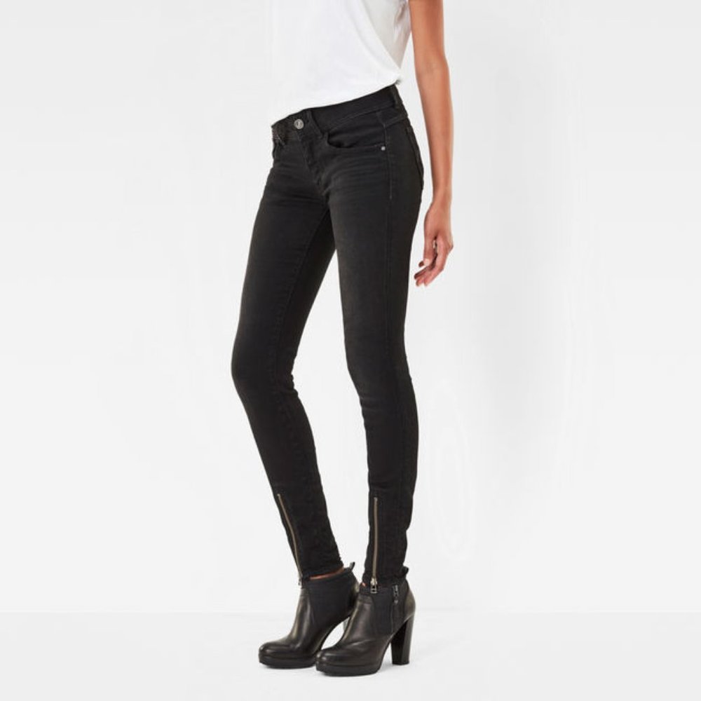 G-Star RAW Lynn Zip Grip Mid Skinny Dark Aged 25W